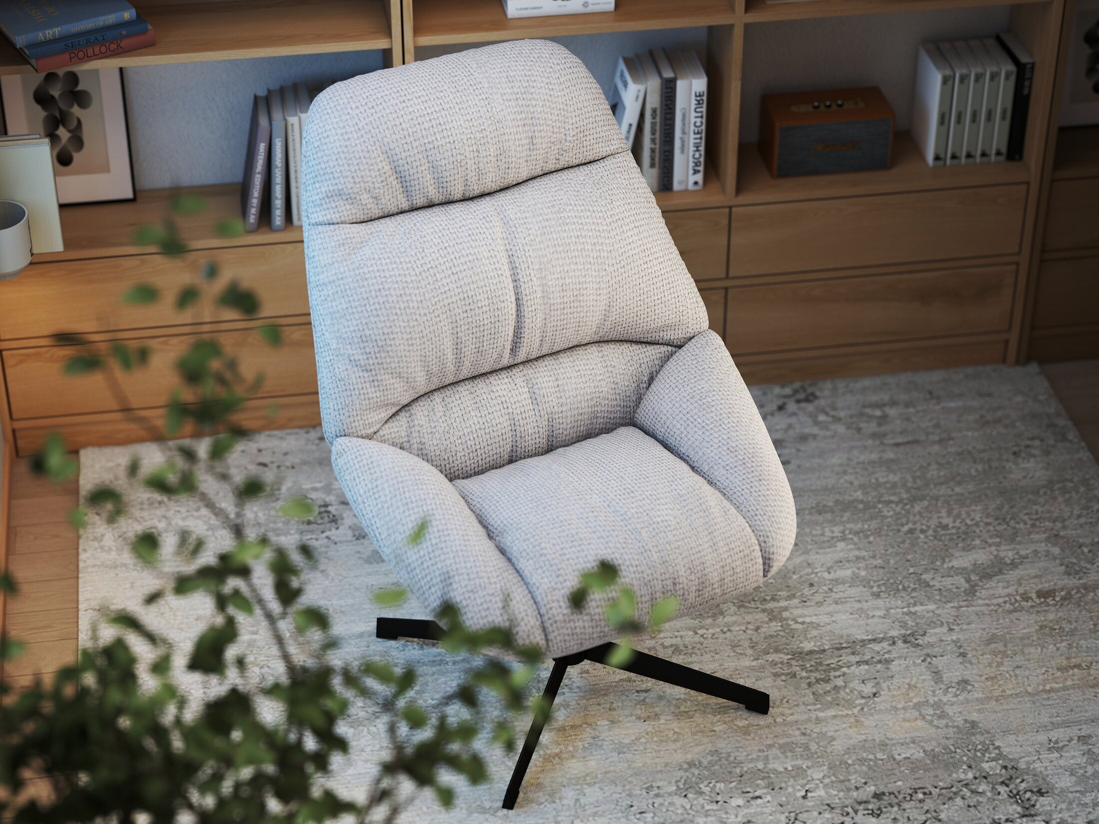 Fotoliu dumonde tapitat Bej modern Calisto 71x83cm