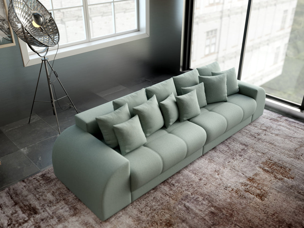 Canapea extensibilă dumonde cu 2 lăzi de depozitare si sezut confortabil din spuma HR, Big Sofa Verona Enjoy Lux Mint 310x100 cm Fabrica