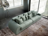 Canapea extensibilă dumonde cu 2 lăzi de depozitare si sezut confortabil din spuma HR, Big Sofa Verona Enjoy Lux Mint 310x100 cm Fabrica