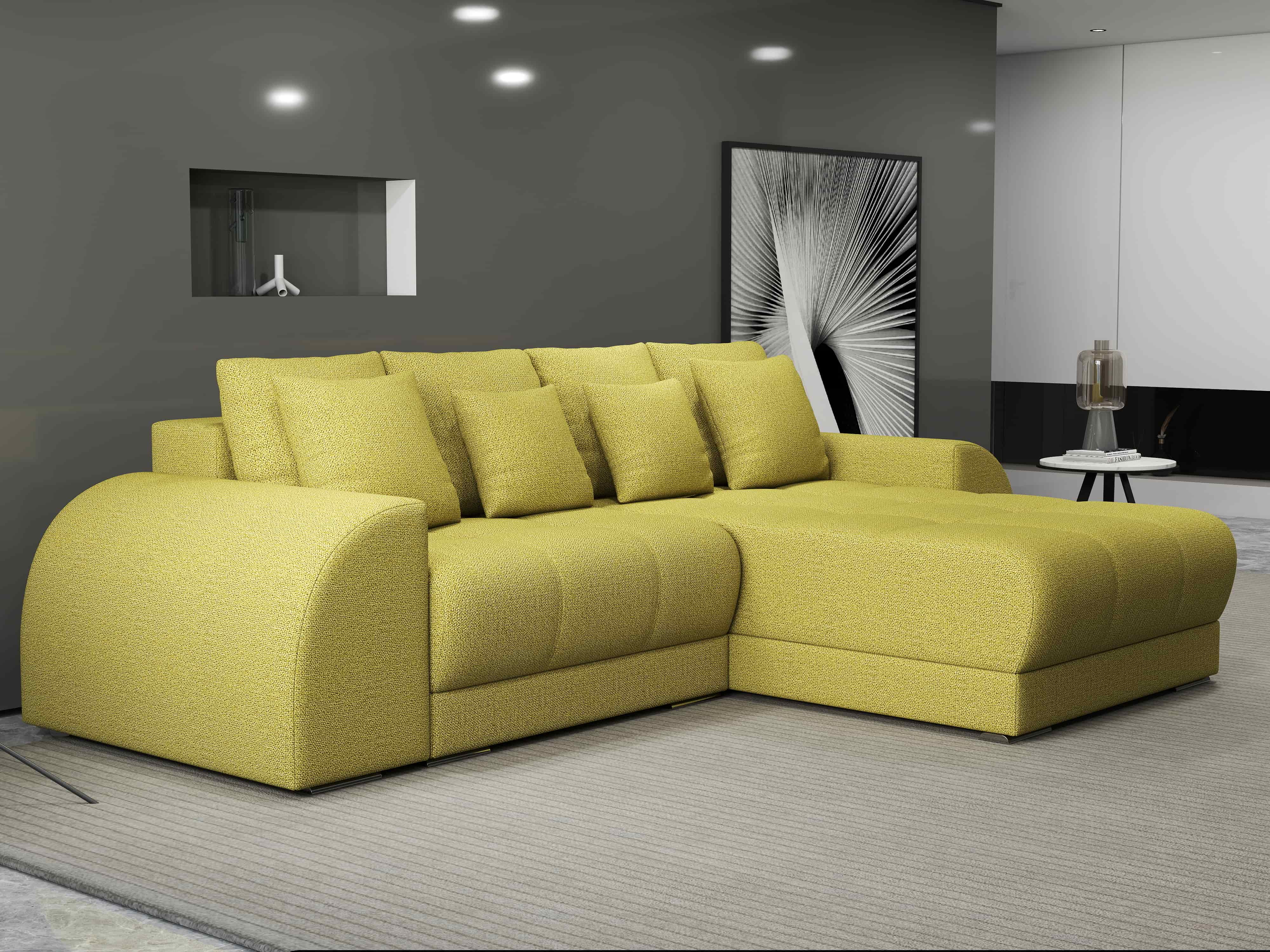 Colțar extensibil dumonde cu ladă de depozitare si sezut confortabil din spuma HR, Verona Enjoy Verde II 290x185 cm Fabrica