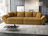 Canapea extensibilă dumonde cu ladă de depozitare si sezut confortabil din spuma HR, Loana Zoom Mustar 300x100 cm Fabrica