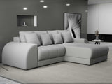 Colțar extensibil dumonde cu ladă de depozitare si sezut confortabil din spuma HR, Verona Enjoy Gri II 290x185 cm Fabrica