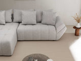 Colțar extensibil dumonde cu ladă de depozitare si sezut confortabil din spuma HR, Berlin Euphoria Gri 280x185 cm Fabrica