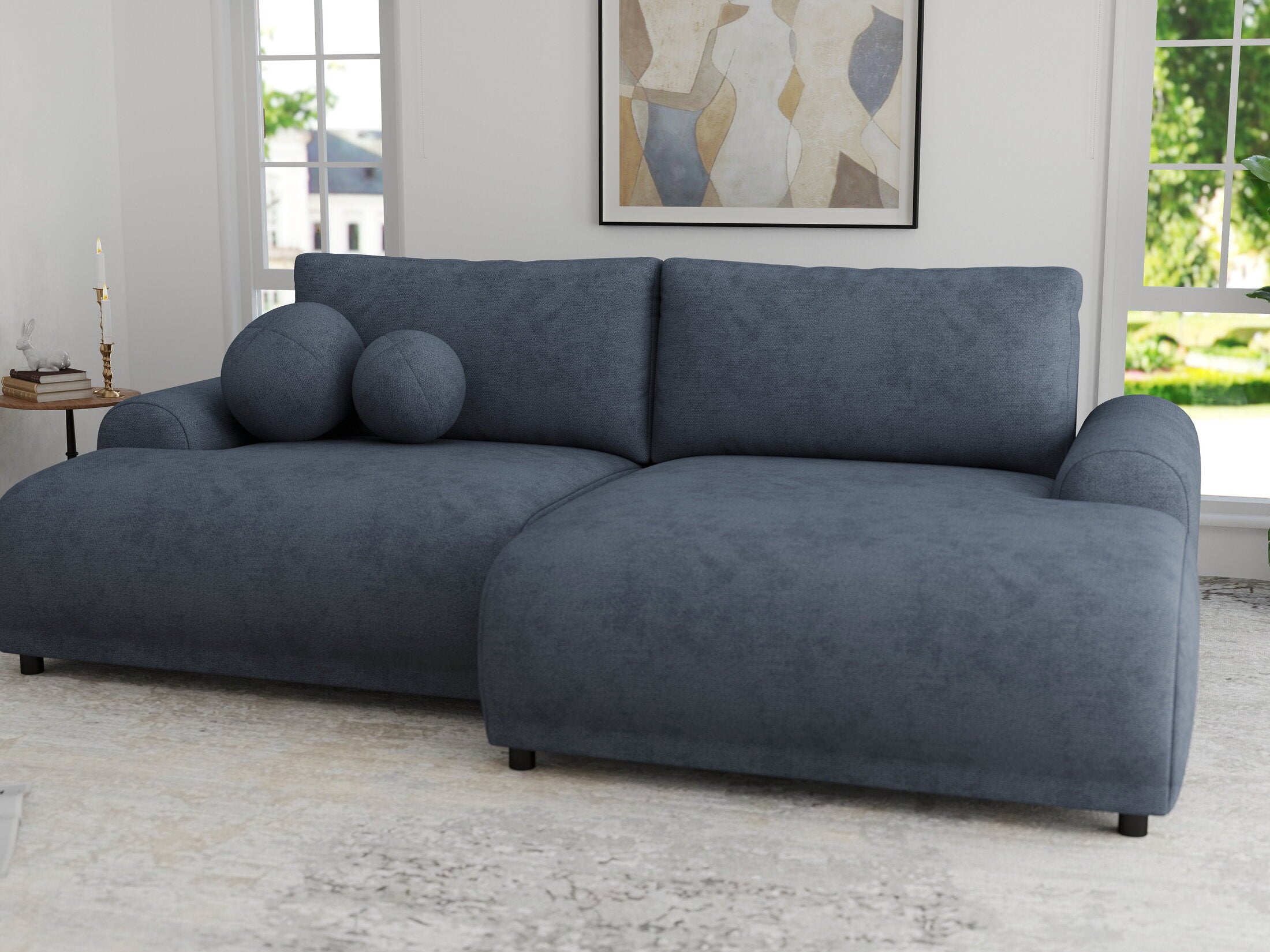 Colțar extensibil dumonde cu ladă de depozitare și șezut confortabil din spumă HR, Carlo Enjoy Antracit 240x145 cm II