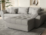 Colțar extensibil dumonde cu ladă de depozitare si sezut confortabil din spuma HR, Loana Gri Euphoria II 270x185 cm Fabrica
