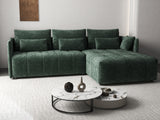 Colțar extensibil dumonde cu ladă de depozitare si sezut confortabil din spuma HR, Malta Euphoria Green 235x185 cm