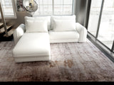 Colțar extensibil dumonde cu ladă de depozitare si sezut confortabil din spuma HR, Denver Euphoria Alb 275x185 cm Fabrica