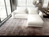Colțar extensibil dumonde cu ladă de depozitare si sezut confortabil din spuma HR, Denver Euphoria Alb 275x185 cm II Fabrica