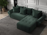 Colțar extensibil dumonde cu ladă de depozitare si sezut confortabil din spuma HR, Berlin Ambience Verde 280x185 cm II Fabrica