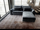 Colțar extensibil dumonde cu ladă de depozitare si sezut confortabil din spuma HR, Denver Euphoria Gri Grafit 275x185 cm II Fabrica