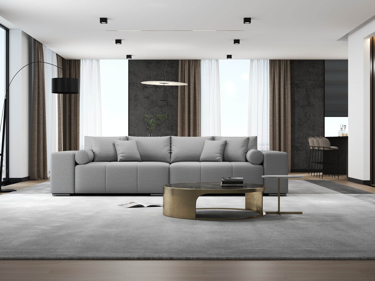 Canapea extensibilă dumonde cu ladă de depozitare si sezut confortabil din spuma HR, Marbela Enjoy Lux Grey XXL 295x100 cm fabrica