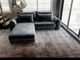 Colțar extensibil dumonde cu ladă de depozitare si sezut confortabil din spuma HR, Denver Euphoria Gri Grafit 275x185 cm Fabrica