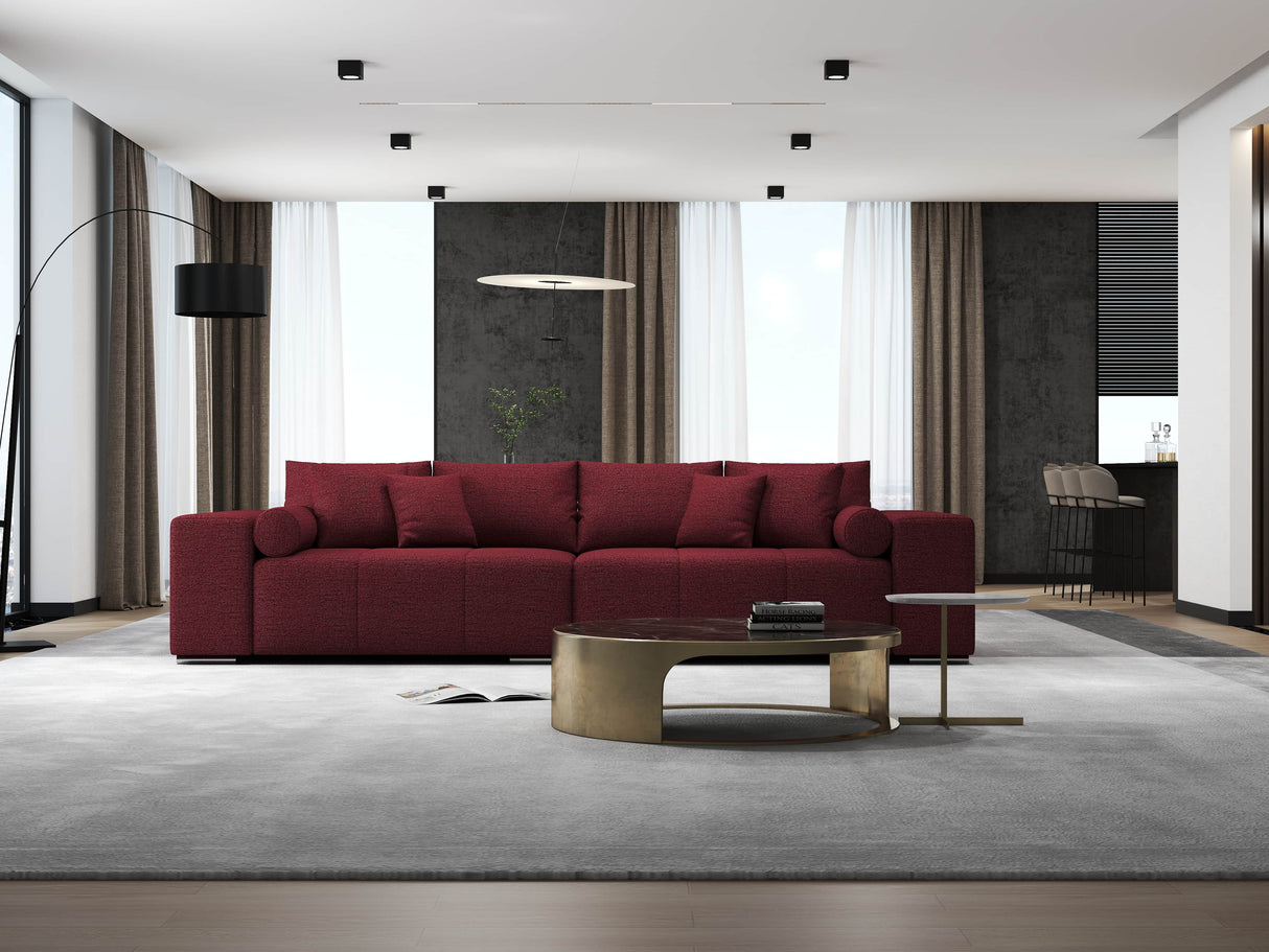 Canapea extensibilă dumonde cu ladă de depozitare si sezut confortabil din spuma HR, Marbela Enjoy Rosu XXL 295x100 cm fabrica