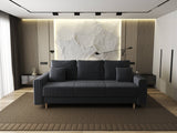 Canapea extensibilă dumonde cu ladă de depozitare si sezut confortabil din spuma HR, Kronos Ambience Gri 210x100 cm fabrica