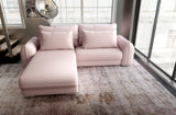 Colțar extensibil dumonde cu ladă de depozitare si sezut confortabil din spuma HR, Denver Enjoy Flamingo 275x185 cm Fabrica