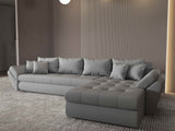 Colțar extensibil dumonde cu ladă de depozitare si sezut confortabil din spuma HR, Loana XL Enjoy Gri II 335x185 cm Fabrica