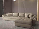 Colțar extensibil dumonde cu ladă de depozitare si sezut confortabil din spuma HR, Loana XL Enjoy Bej II 335x185 cm Fabrica