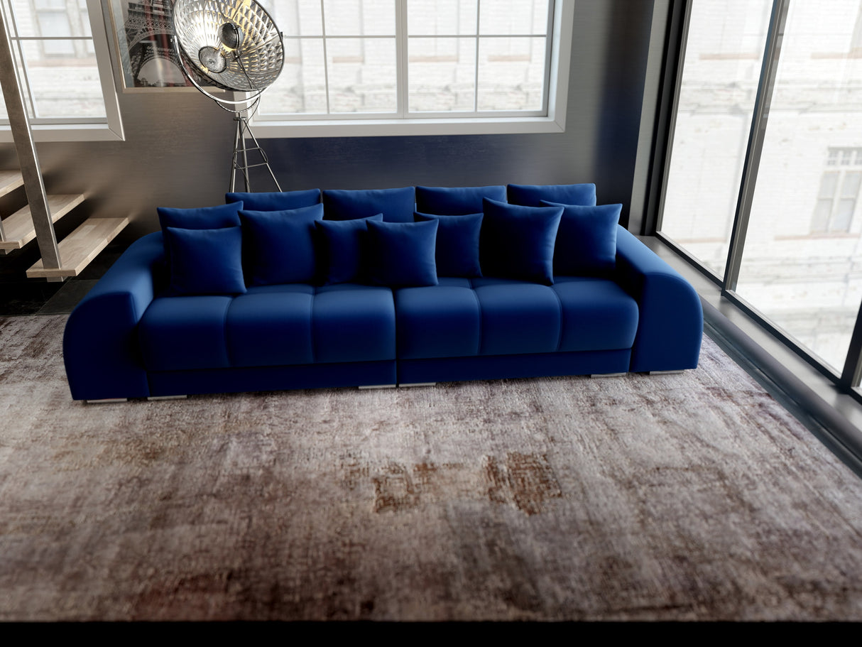 Canapea extensibilă dumonde cu 2 lăzi de depozitare si sezut confortabil din spuma HR, Verona Navy Blue 310x100 cm Fabrica