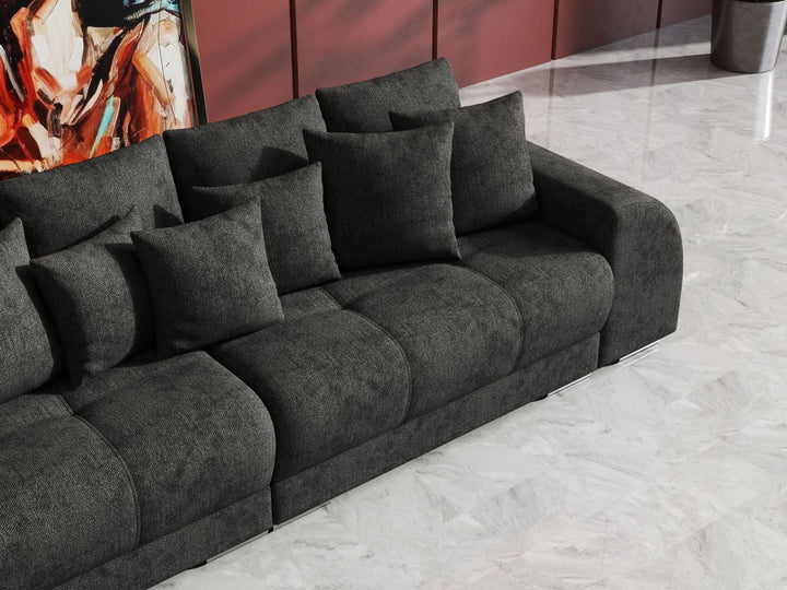 Canapea extensibilă dumonde cu 2 lăzi de depozitare si sezut confortabil din spuma HR, Big Sofa Verona Enjoy Kaki 02 310x100 cm Fabrica