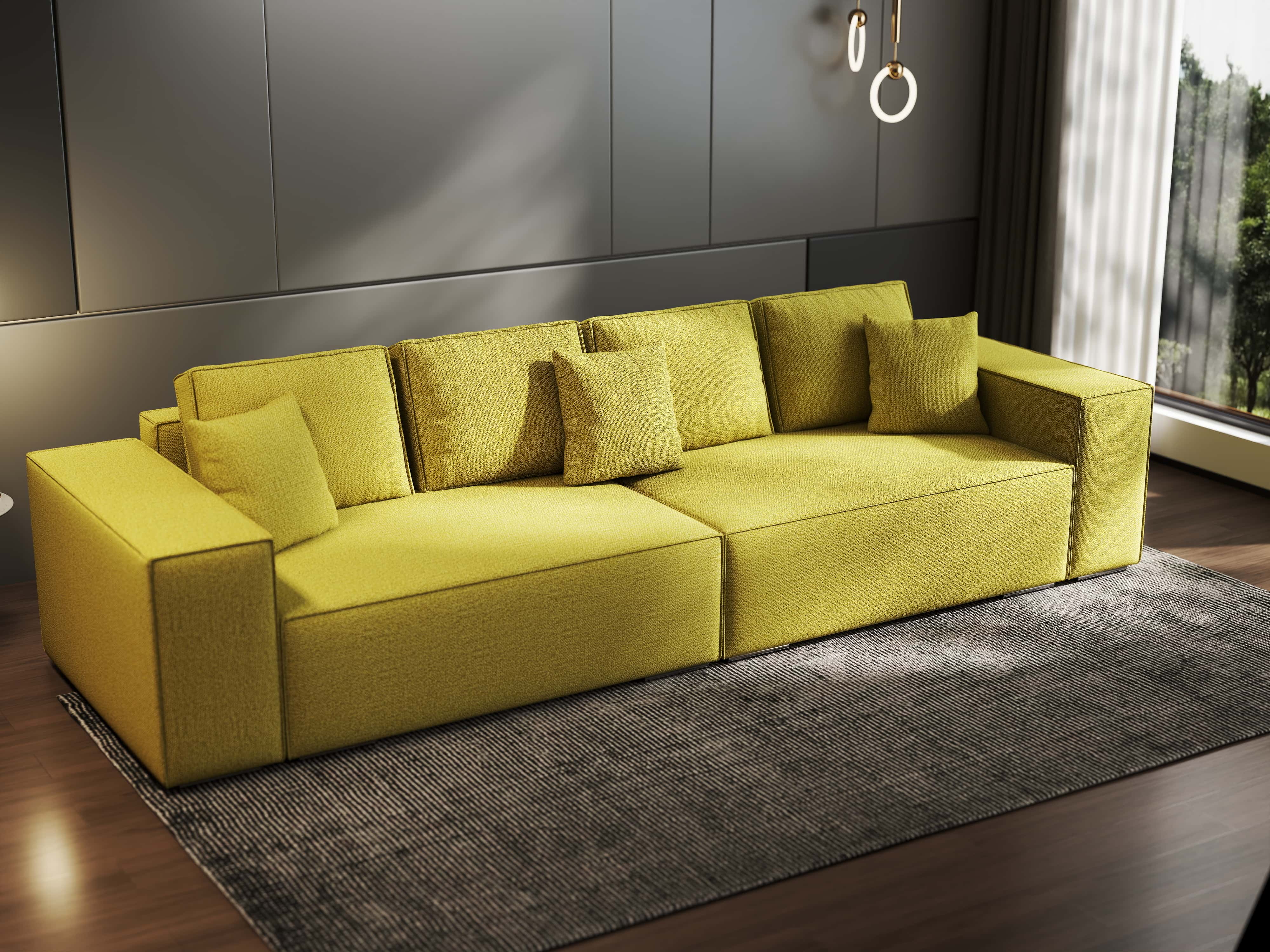 Canapea extensibilă dumonde cu ladă de depozitare si sezut confortabil din spuma HR, Dream Enjoy Verde 310x100 cm Fabrica