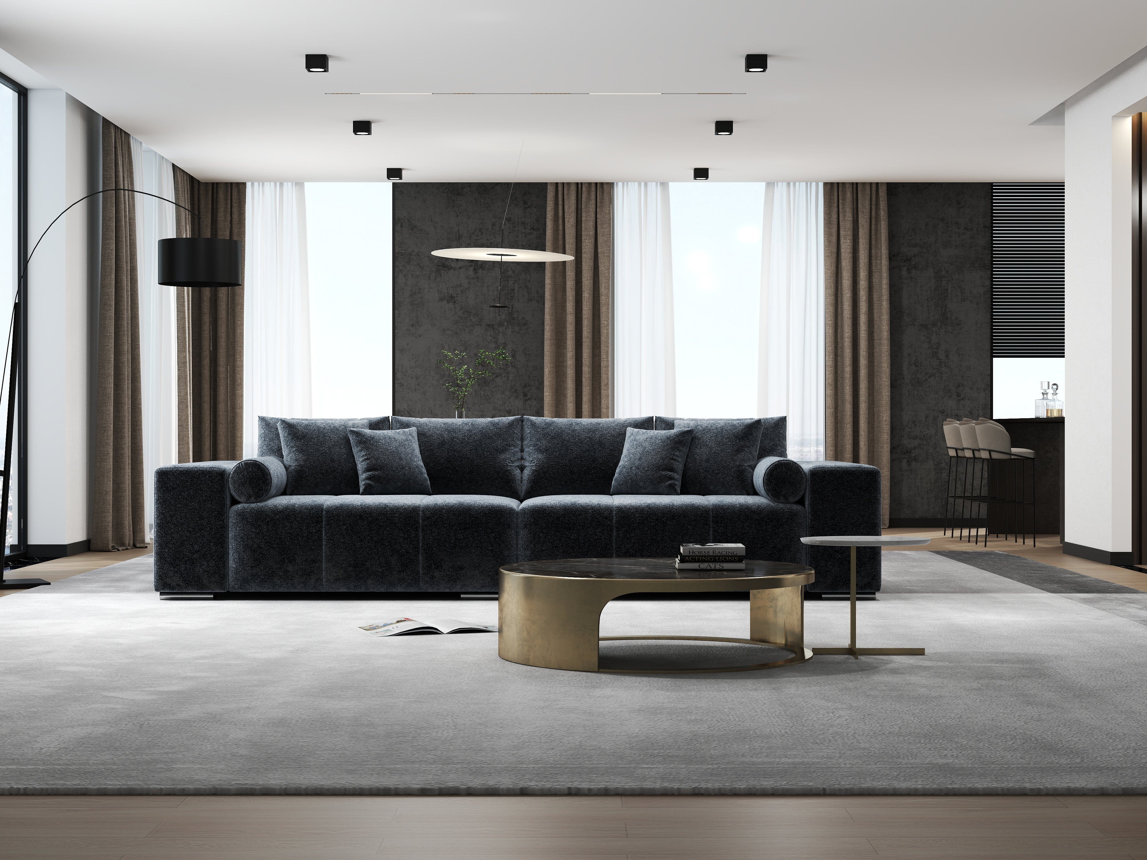 Canapea extensibilă dumonde cu ladă de depozitare si sezut confortabil din spuma HR, Marbela Euphoria Grafit XXL 295x100 cm fabrica