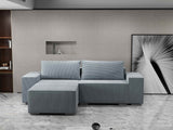 Colțar extensibil dumonde cu ladă de depozitare si sezut confortabil din spuma HR, Dream Zoom Gri Mint 290x185 cm Fabrica