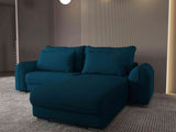 Colțar extensibil dumonde cu ladă de depozitare si sezut confortabil din spuma HR, Denver Enjoy Verde Petrol 275x185 cm II Fabrica
