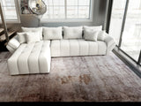 Colțar extensibil dumonde cu ladă de depozitare si sezut confortabil din spuma HR, Berlin XL Euphoria Alb 350x185 cm Fabrica