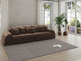 Canapea extensibilă dumonde cu 2 lăzi de depozitare si sezut confortabil din spuma HR, Big Sofa Verona Madagaskar Brown 310x100 cm Fabrica