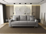 Canapea extensibilă dumonde cu ladă de depozitare si sezut confortabil din spuma HR, Kronos Euphoria Gri 210x100 cm fabrica
