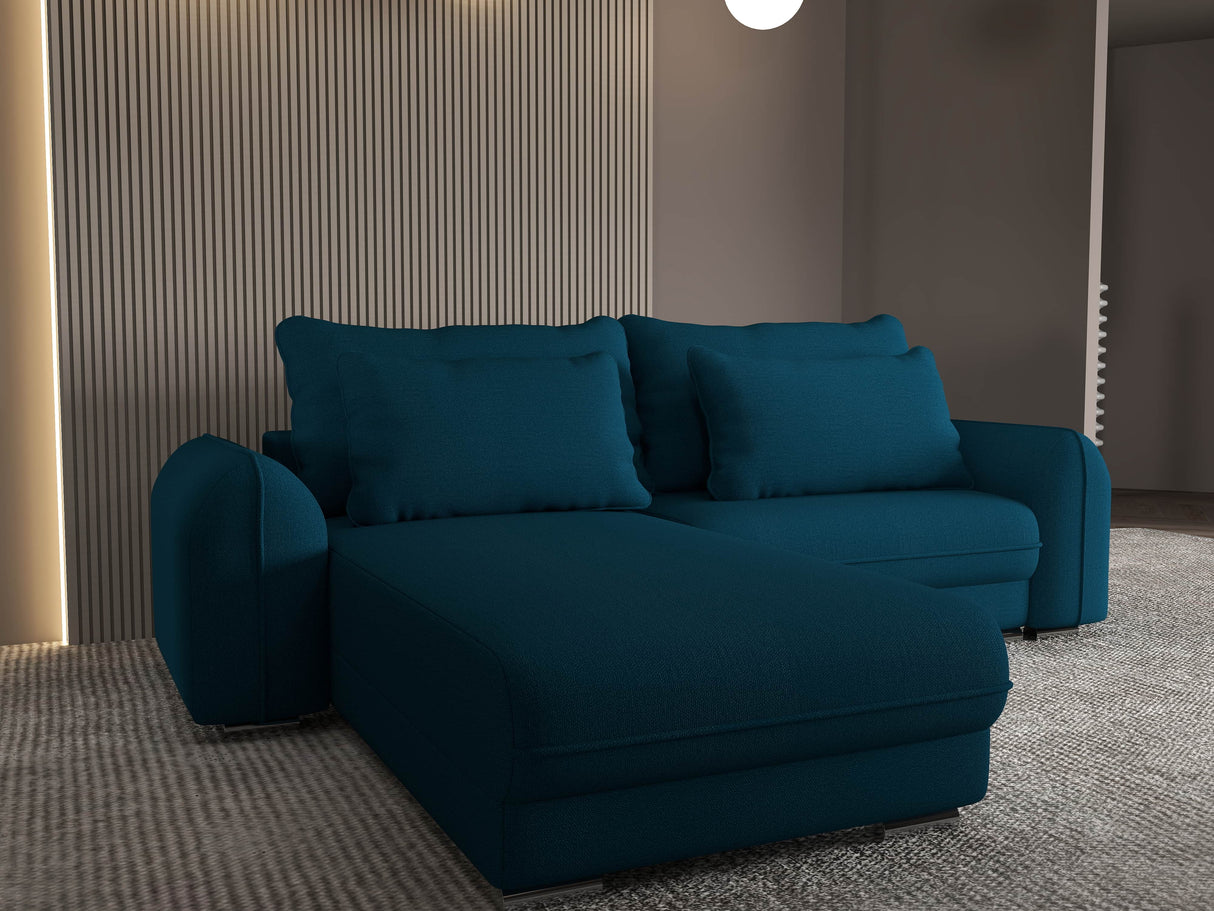 Colțar extensibil dumonde cu ladă de depozitare si sezut confortabil din spuma HR, Denver Enjoy Verde Petrol 275x185 cm Fabrica
