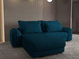Colțar extensibil dumonde cu ladă de depozitare si sezut confortabil din spuma HR, Denver Enjoy Verde Petrol 275x185 cm Fabrica