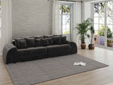 Canapea extensibilă dumonde cu 2 lăzi de depozitare si sezut confortabil din spuma HR, Big Sofa Verona Tobago Anthracit 310x100 cm Fabrica