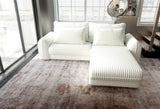 Colțar extensibil dumonde cu ladă de depozitare si sezut confortabil din spuma HR, Denver Ambience Alb 275x185 cm II Fabrica