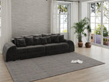 Canapea extensibilă dumonde cu 2 lăzi de depozitare si sezut confortabil din spuma HR, Big Sofa Verona Tobago Anthracit 310x100 cm Fabrica