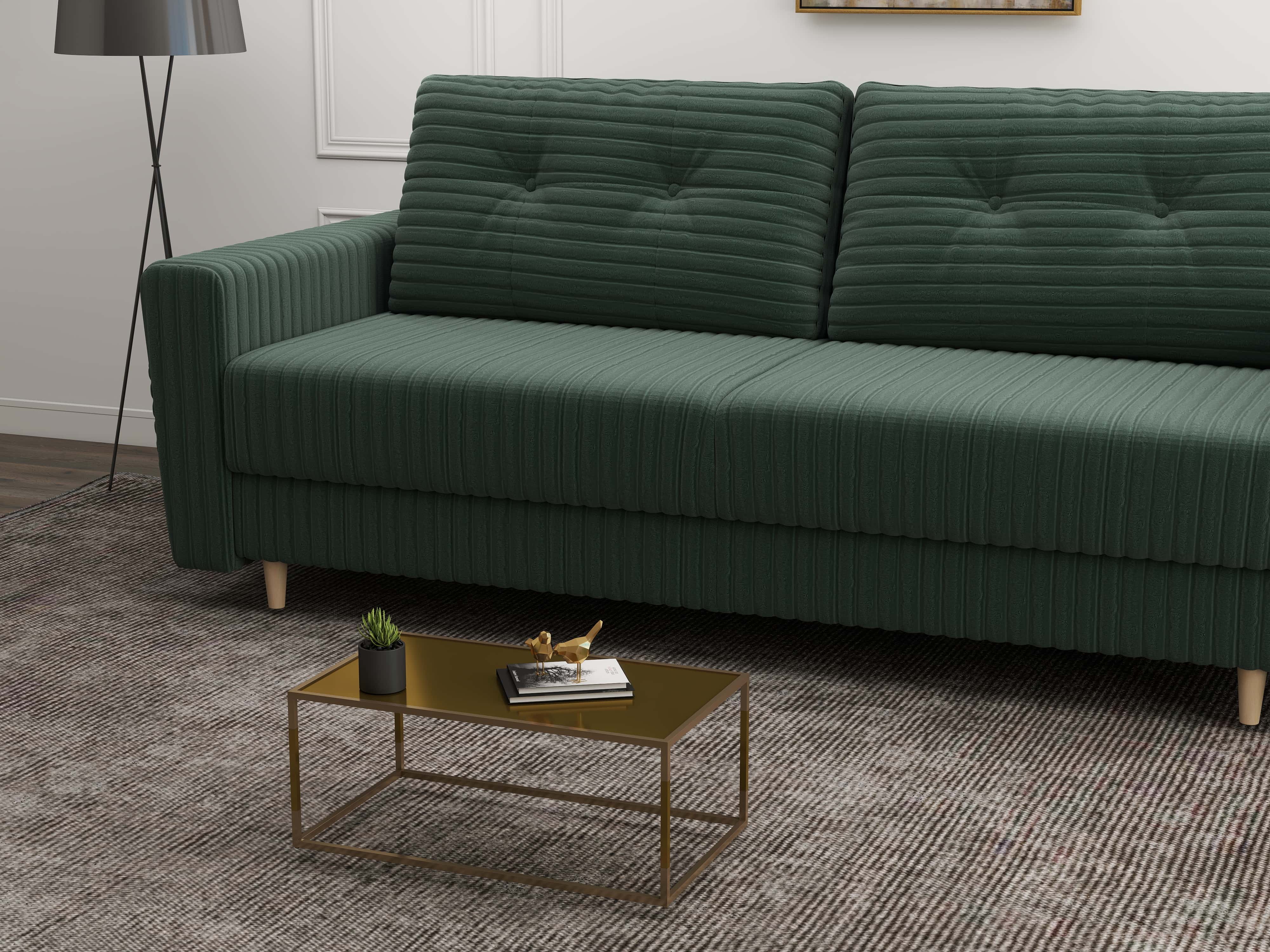 Canapea extensibilă dumonde cu ladă de depozitare si sezut confortabil din spuma HR, Summer Ambience Verde 225x100 cm