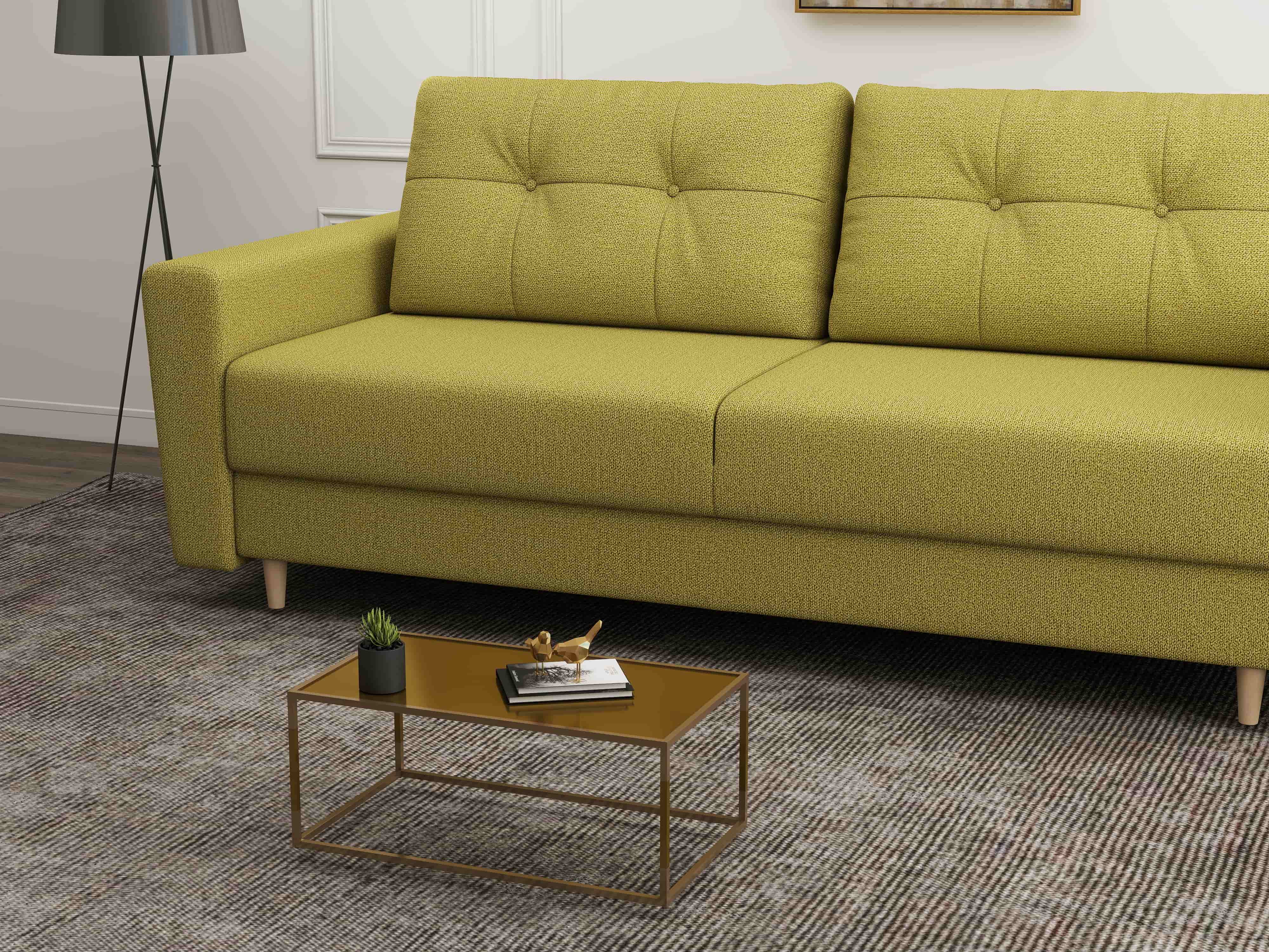 Canapea extensibilă dumonde cu ladă de depozitare si sezut confortabil din spuma HR, Summer Enjoy Verde 225x100 cm