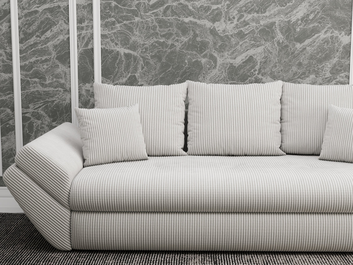 Canapea extensibilă dumonde cu ladă de depozitare si sezut confortabil din spuma HR, Loana Zoom Grey 250x100 cm Fabrica