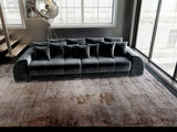Canapea extensibilă dumonde cu 2 lăzi de depozitare si sezut confortabil din spuma HR, Verona Euphoria Gri Grafit 310x100 cm Fabrica