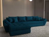 Colțar extensibil dumonde cu ladă de depozitare si sezut confortabil din spuma HR, Loana XL Enjoy Verde Petrol 335x185 cm Fabrica