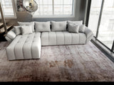 Colțar extensibil dumonde cu ladă de depozitare si sezut confortabil din spuma HR, Berlin XL Euphoria Grey 350x185 cm Fabrica
