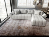 Colțar extensibil dumonde cu ladă de depozitare si sezut confortabil din spuma HR, Berlin XL Euphoria Grey 350x185 cm II Fabrica