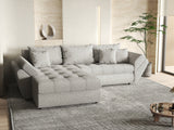 Colțar extensibil dumonde cu ladă de depozitare si sezut confortabil din spuma HR, Loana Gri Euphoria 270x185 cm Fabrica