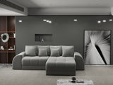 Colțar extensibil dumonde cu ladă de depozitare si sezut confortabil din spuma HR, Verona Royal Gri II 290x185 cm Fabrica