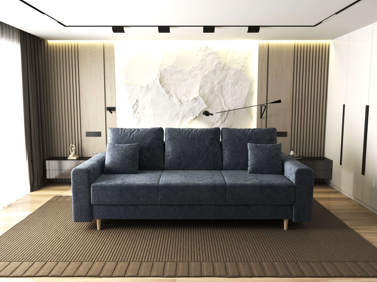 Canapea extensibilă dumonde cu ladă de depozitare si sezut confortabil din spuma HR, Kronos Euphoria Gri Grafit 210x100 cm fabrica