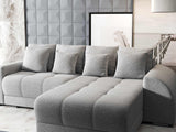 Colțar extensibil dumonde cu ladă de depozitare si sezut confortabil din spuma HR, Verona Euphoria Gri II 290x185 cm Fabrica