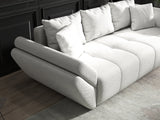Canapea extensibilă dumonde cu ladă de depozitare si sezut confortabil din spuma HR, Euphoria White 250x100 cm Fabrica
