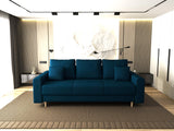 Canapea extensibilă dumonde cu ladă de depozitare si sezut confortabil din spuma HR, Kronos Enjoy Verde Petrol 210x100 cm fabrica