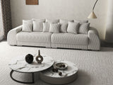 Canapea extensibilă dumonde cu 2 lăzi de depozitare si sezut confortabil din spuma HR, Verona Zoom Light Grey 310x100 cm Fabrica