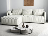 Colțar extensibil dumonde cu ladă de depozitare si sezut confortabil din spuma HR, Malta Ambience White 235x185 cm
